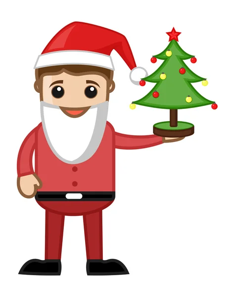 Man Celebrating Christmas in Office - Cartoon Business Characters — Stock Vector