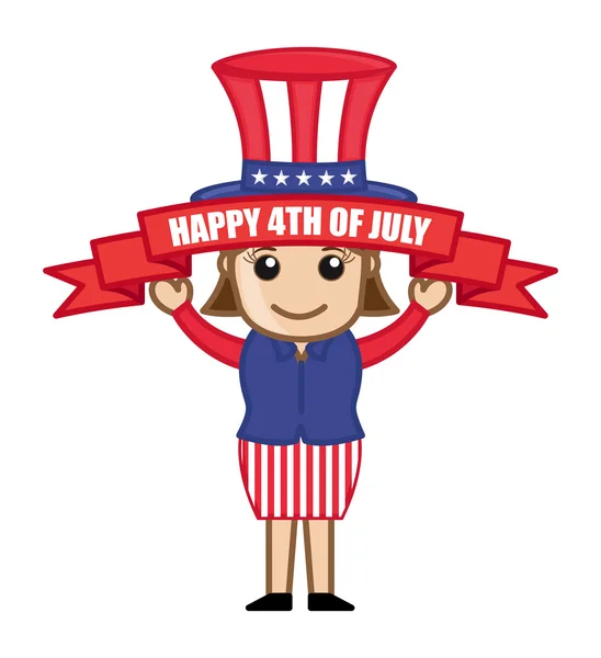 Happy 4th of July - Cartoon Business Characters — Stock Vector