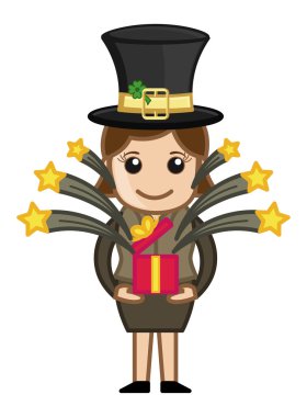 St. Patrick's Day Present - Business Cartoon Characters vector stock vector