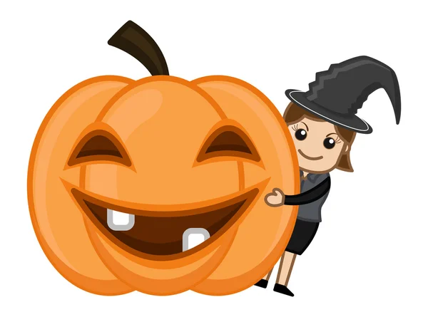 Счастливый Хэллоуин - персонажи деловых мультфильмов — стоковый вектор