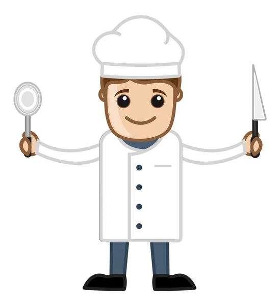 Vector chef dos desenhos animados — Vetor de Stock