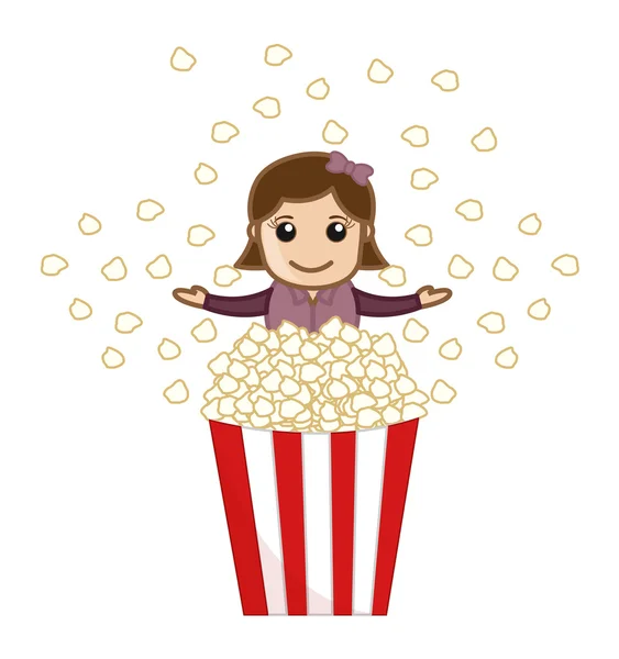 Popcorns - karikatür iş vektör karakter — Stok Vektör