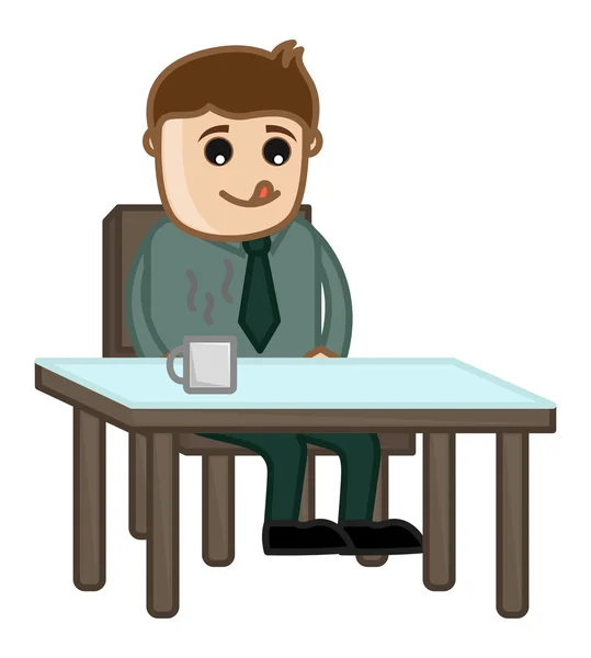 Man Waiting for Food - Cartoon Business Vector Character — Stock Vector