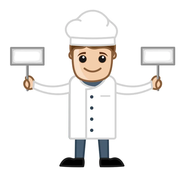 Chef - Personaje de Vector de Negocios de Dibujos Animados — Vector de stock