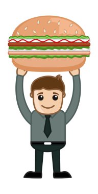 taze burger - karikatür iş vektör karakter