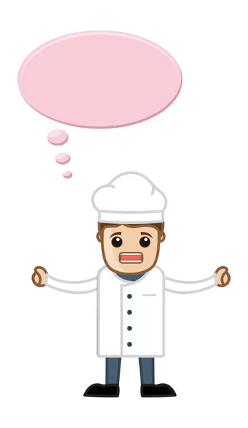 Chef molesto con burbuja del habla - Personaje de Vector de negocios de dibujos animados — Vector de stock