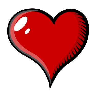 Retro kalp dövme karikatür - vektör çizim