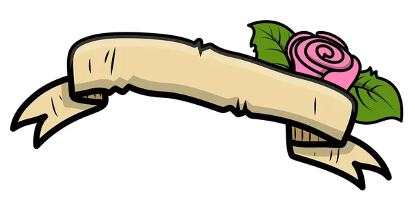 复古纹身爱玫瑰横幅-矢量图 — 图库矢量图片