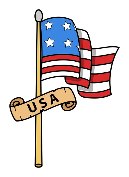 USA zászló rajzfilm - vektor-illusztráció — Stock Vector