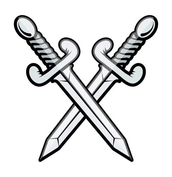 Korsade svärd - vektor illustration — Stock vektor