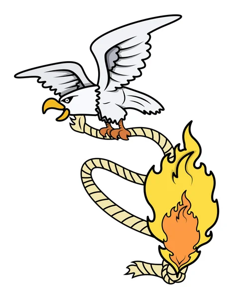 Злой орел с горящей веревкой - Аргументы Недели — стоковый вектор
