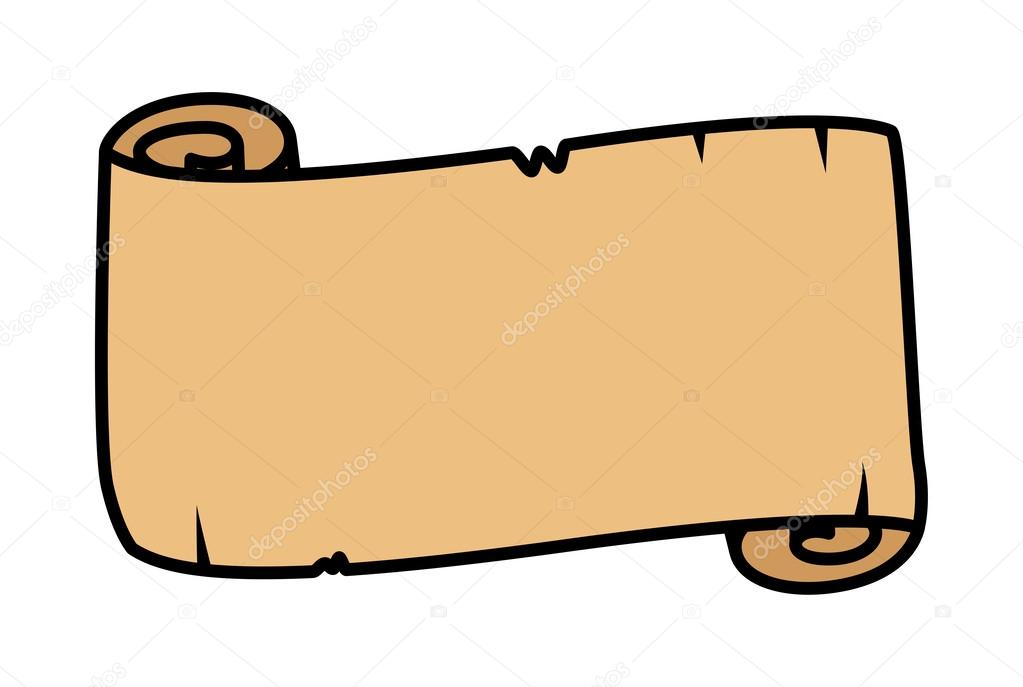 Old Cartoon Scroll Parchment - Vector Illustration