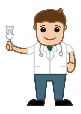 Diş - doktor ve tıbbi karakter kavramı gösterilen
