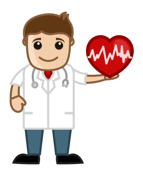 Cardiólogos - Médico & Concepto de carácter médico — Vector de stock