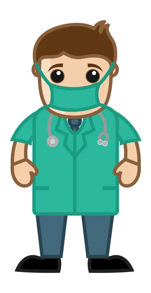 Robe de théâtre d'opération - Docteur & Concept de caractère médical — Image vectorielle