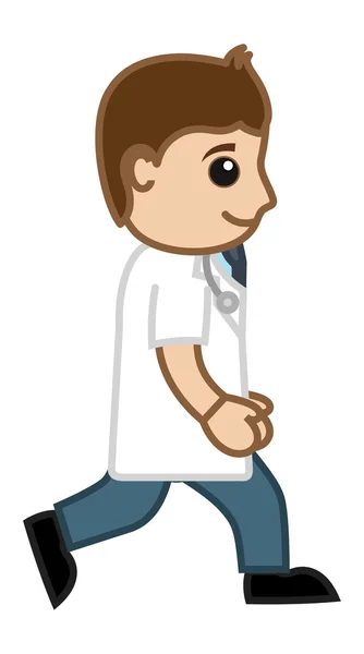 Caminata - Doctor & Concepto de carácter médico — Vector de stock