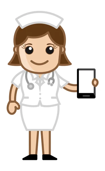 Nurse Showing Presentation - Doctor & Medical Character Concept — Stock Vector