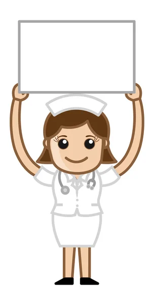 Sjuksköterska med styrelse - läkare & medicinsk karaktär koncept — Stock vektor