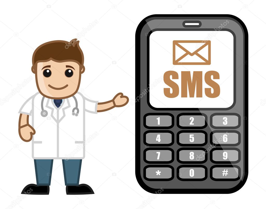 Sms Alert - Doctor & Medical Character Concept