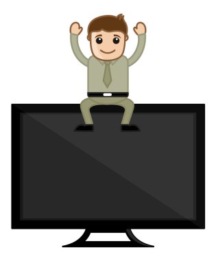 televizyon - iş vektörel çizimler karikatür.