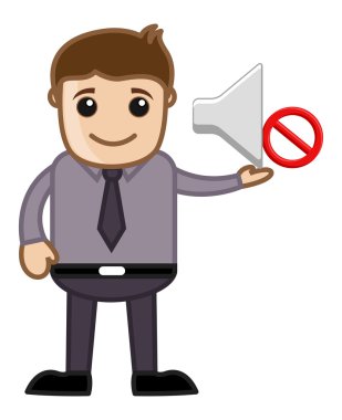 ses yok Lütfen - iş vektörel çizimler karikatür