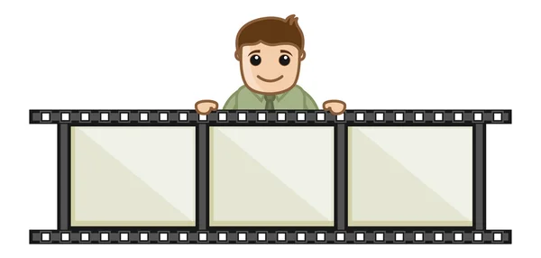 Videó szerkesztés - üzleti rajzfilm vektorok — Stock Vector