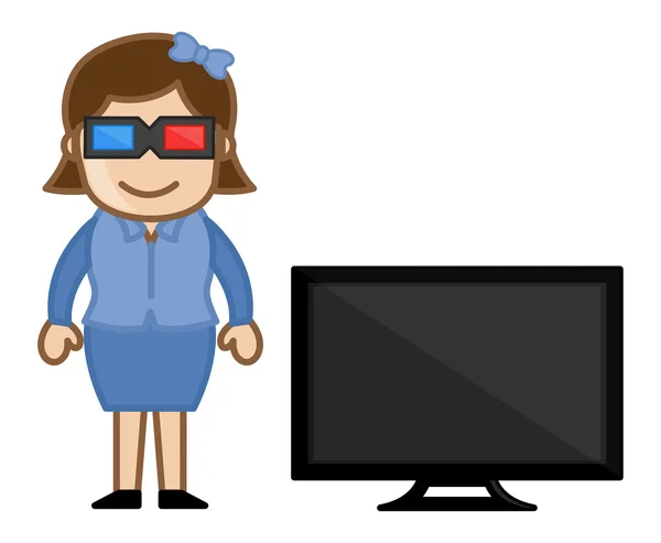 3d tv - business cartoons vektoren — Stockvektor