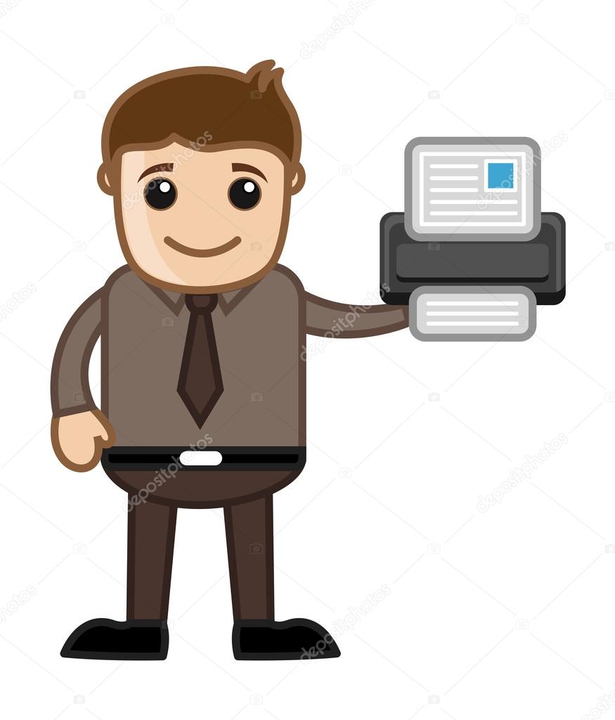 Printer - Business Cartoons Vectors