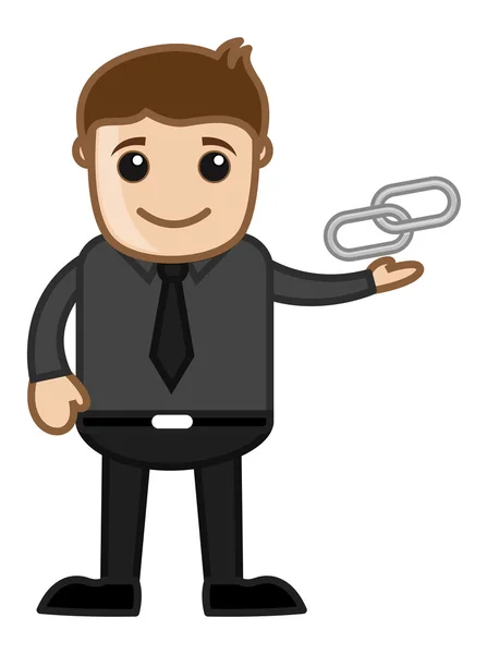 Link - Conceito de conexão - Desenhos animados de negócios — Vetor de Stock