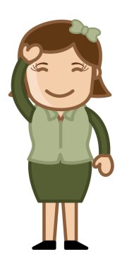 gülümseyen kadın - iş karikatür karakter vektör