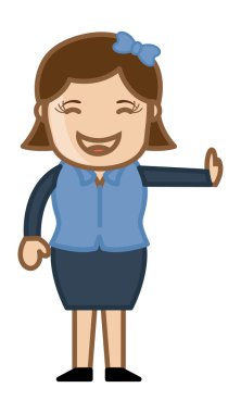 kadın - iş karikatür karakter vektör gülüyor