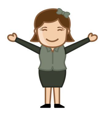Kollarını kız - iş karikatür karakter vektör