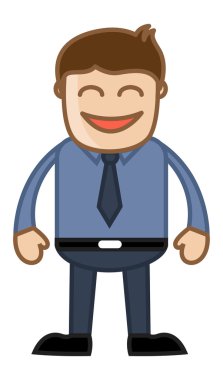 komik ofis man - iş karikatür karakter vektör