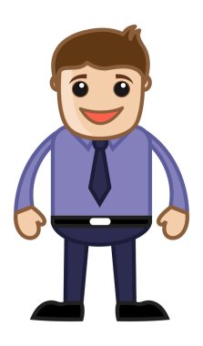 mutlu bir adam Office - iş karikatür karakter vektör