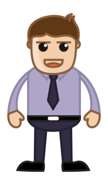 kurnaz ofis çalışanı - iş karikatür karakter vektör