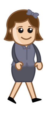 Bayan Office - iş karikatür karakter vektör