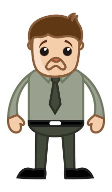 çok mutsuz işadamı - iş karikatür karakter vektör