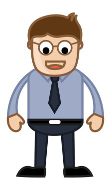 grappige ogen man - business cartoon karakter vector
