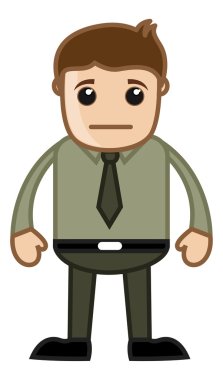 üzgün professional - iş karikatür karakter vektör