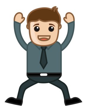 Office kişi - iş karikatür karakter vektör atlama