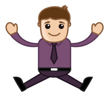 Joyful Office Character Vector