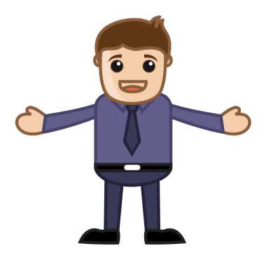 ofis - iş karikatür karakter vektör Hoşgeldiniz