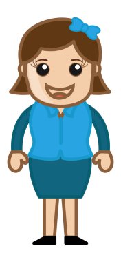 mutlu kadın - iş karikatür karakter vektör