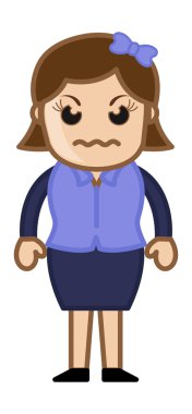 rubor cara chica - vector de caracteres de dibujos animados de negocios
