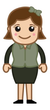 utangaç kız yüz - iş karikatür karakter vektör