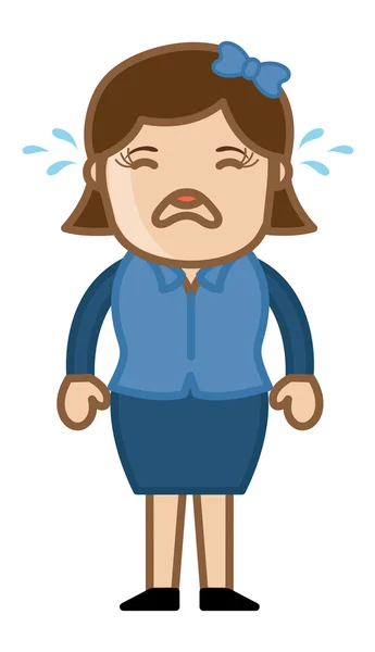 Crying Lady - Business Cartoon Character Vector — Stock Vector