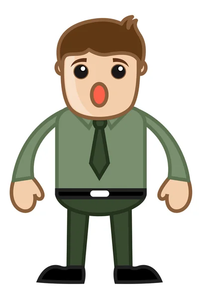 Pessoa de escritório surpresa - Vetor de personagem de desenhos animados de negócios — Vetor de Stock