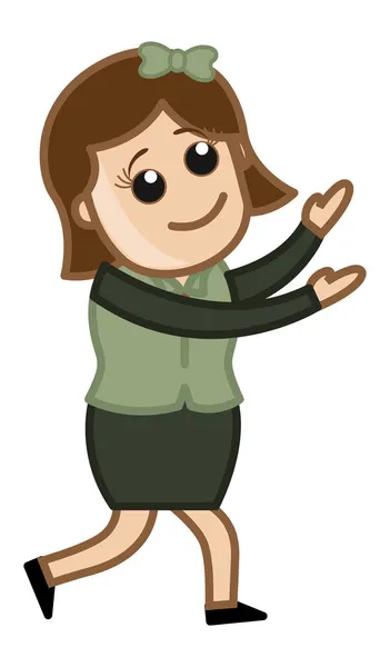 Girl Trying to Catch - Business Cartoon Character Vector — Stock Vector