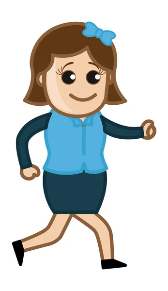 Girl Walking - Business Cartoon Character Vector — Stock Vector