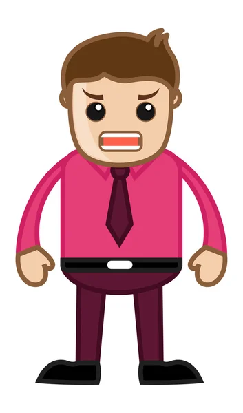 Angry Businessman - Business Cartoon Character Vector — Stock Vector